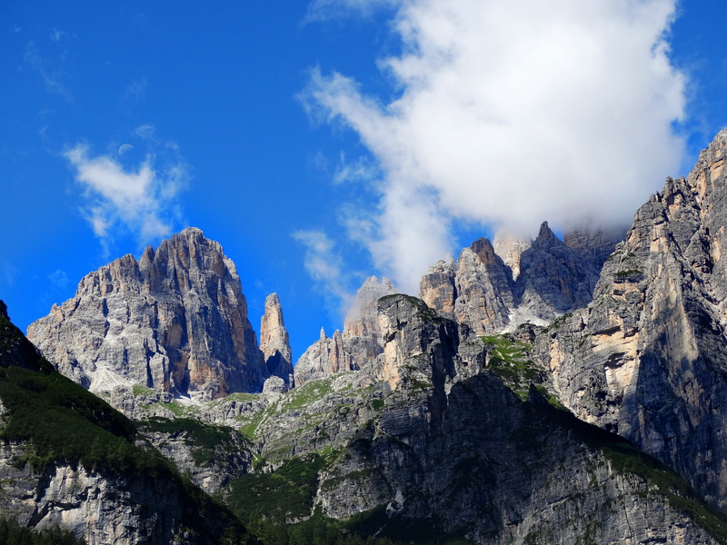 landscape, day, high, Mountain, Brenta, rock formation, cloud - sky, dolomites, sky, solid, low angle view, rock, european Alps, rock - Object, non-urban scene