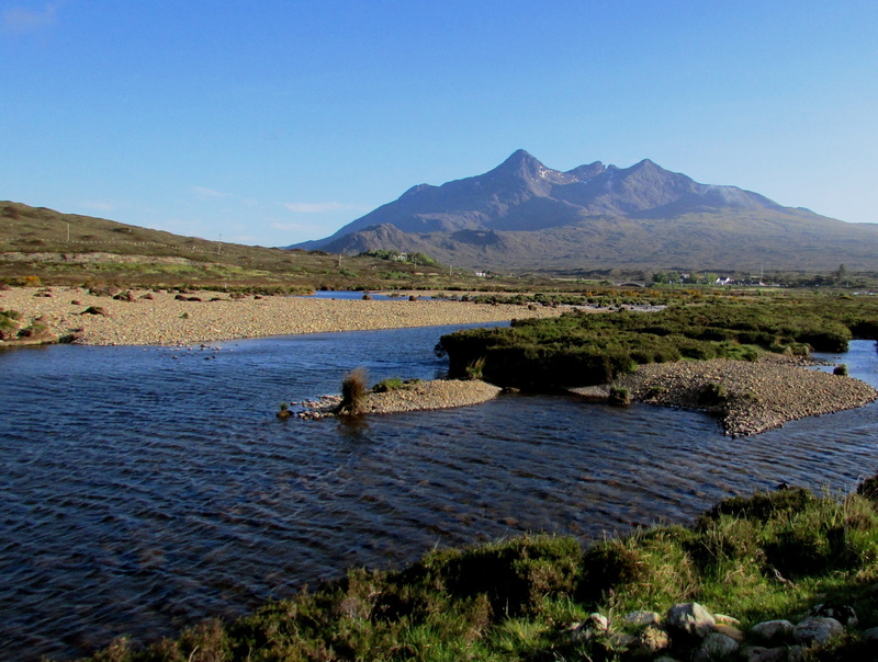 Scottish, land, day, lake, clear sky, outdoors, sky, Scotland, scenics - nature, scenic, nature, cuillin, mountain, blue, non-urban scene, tranquil scene