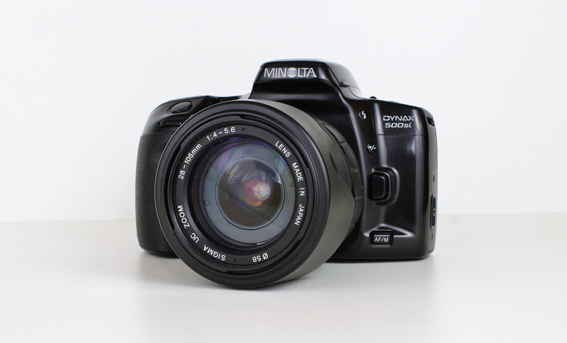 analog camera, old camera, camera, photographic equipment, lens - eye, old-fashioned, close-up, 4K, konica, photography, photography themes, electronics industry