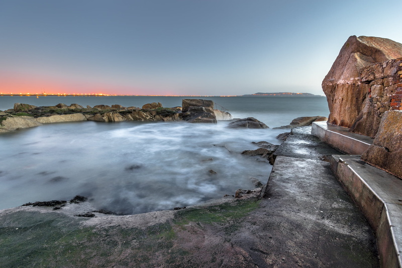 photo, long exposure, light, scenics, pool, photography, motion, rocks, sky, landscape, Sunrise, wideangle, rock - Object, Sandycove, sony a7, nature, natural