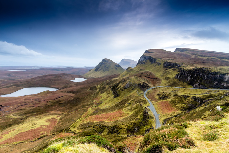 outdoors, scenics, canon, nature, aerial, iceland, skye, road, brown, land, landscape, aerial photography, highway, green, 5K, trotternish, Scotland, daytime