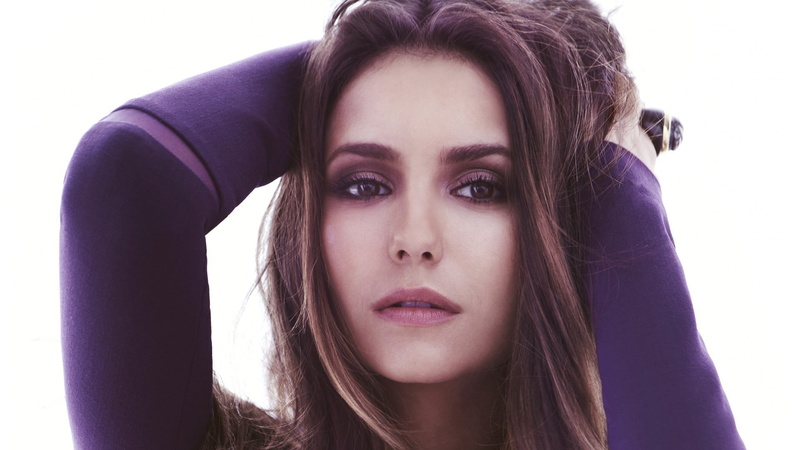 depression - sadness, hair, actress, portrait, nina, brown hair, front view, beautiful woman, 1080P, indoors, brunette, looking at viewer, long hair, beauty