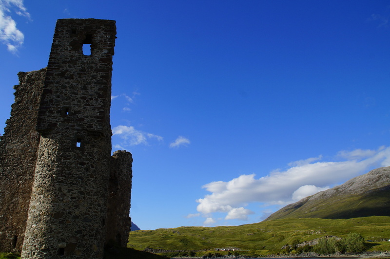 ancient, mountains, ruin, water, scottish, highlands and islands, united kingdom, summer, highlands, rest, old, history, blue, religion, old ruin, hole