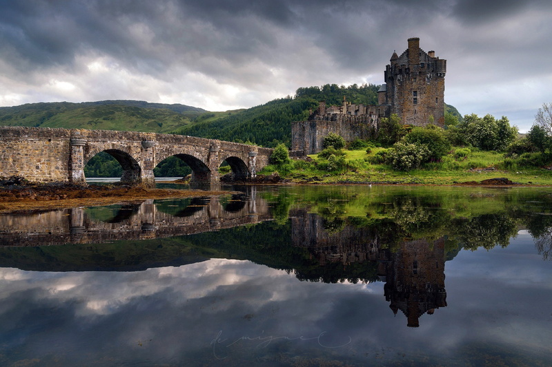 island, the Eilean Donan castle, the Lough Duich, 1080P, bridge, Scotland, spring
