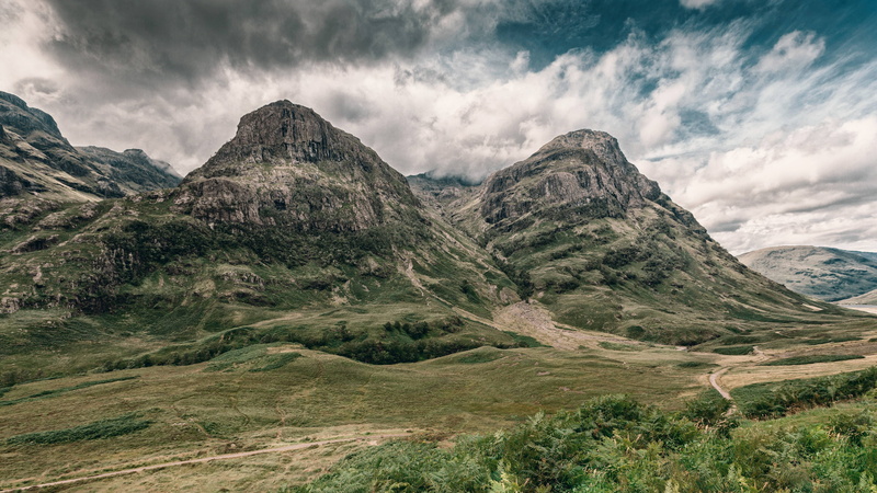 cloud - sky, mountain peak, and, scotland, land, landscape, no people, highlands, 5K, idyllic, scenics - nature, environment, remote, nature, day, mountain
