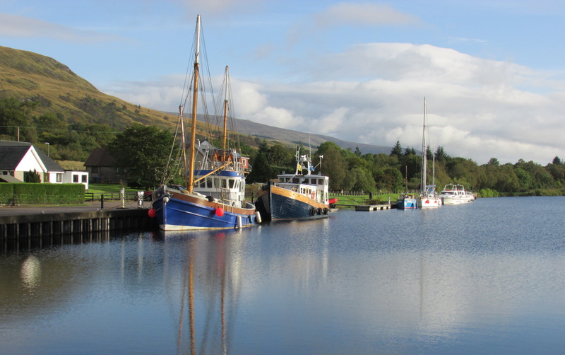 outdoors, small boat, mountain, Staircase, 4K, transportation, beauty in nature, built structure, day, moored, Neptunes, no people, caledonian canal, cloud - sky