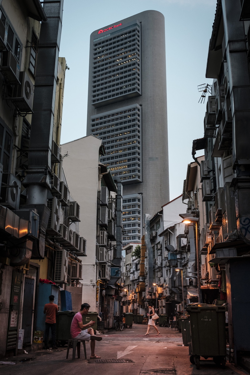 real people, men, office building exterior, buildings, people, 5K, sky, concrete, tower, built structure, downtown, residential district, blue, tall - high