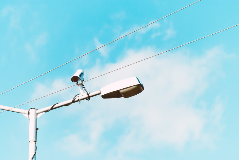 pole, day, outdoors, cloud - sky, white, cloud, post, blue, power supply, no people, telephone line, 4K, copy space, power line, technology, lighting equipment