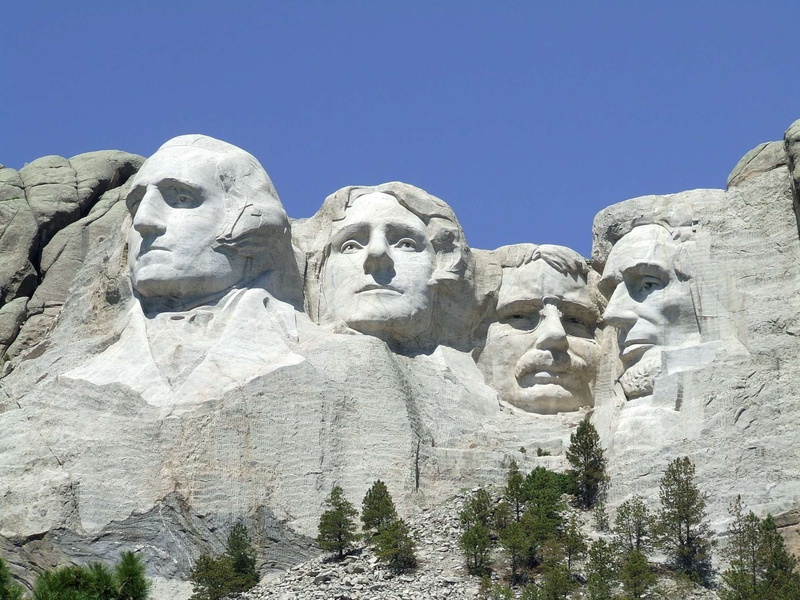 tourism, architecture, south dakota, travel destinations, male likeness, travel, clear sky, sculpture, nature, mount rushmore, craft, human representation