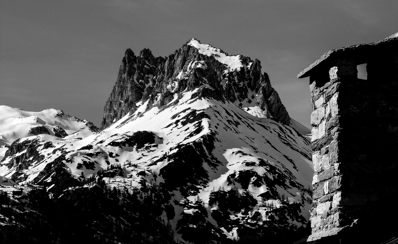 fireplaces, scenics - nature, Piemonte, Italy, sky, nature, snow, mountain range, environment, Piedmont, mountain landscape, thabor, black and white, outdoors