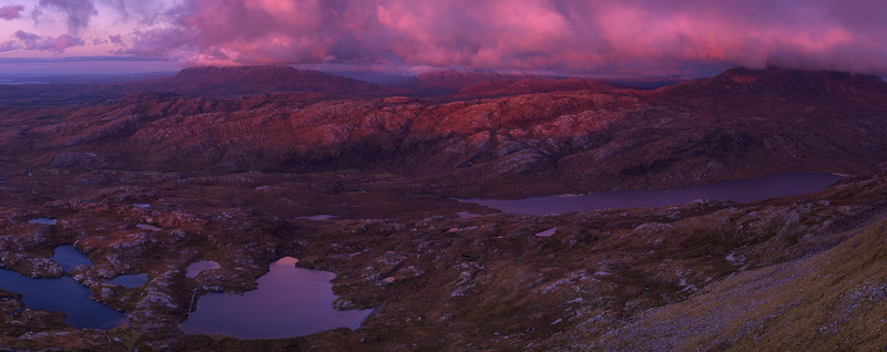 8K, Landscape, water, panorama, outdoors, northwest, Scenery, Vacation, Suilven, rock, pink, GlasBheinn, beauty in nature, united kingdom, Outdoor, Nature