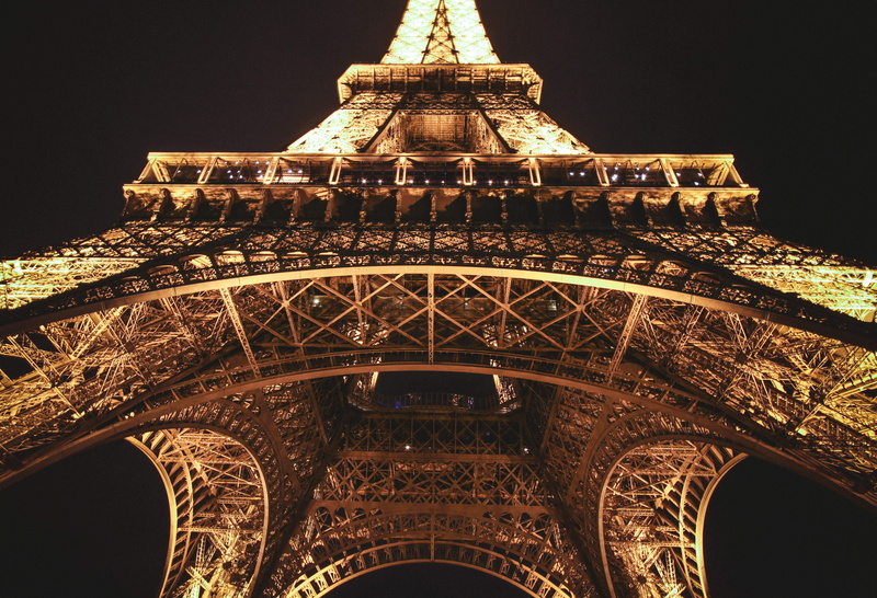 tourism, eiffel, illuminated, art, ornate, 4K, the past, travel, built structure, outdoors, night, low angle shot, city, monument, france, eiffel tower