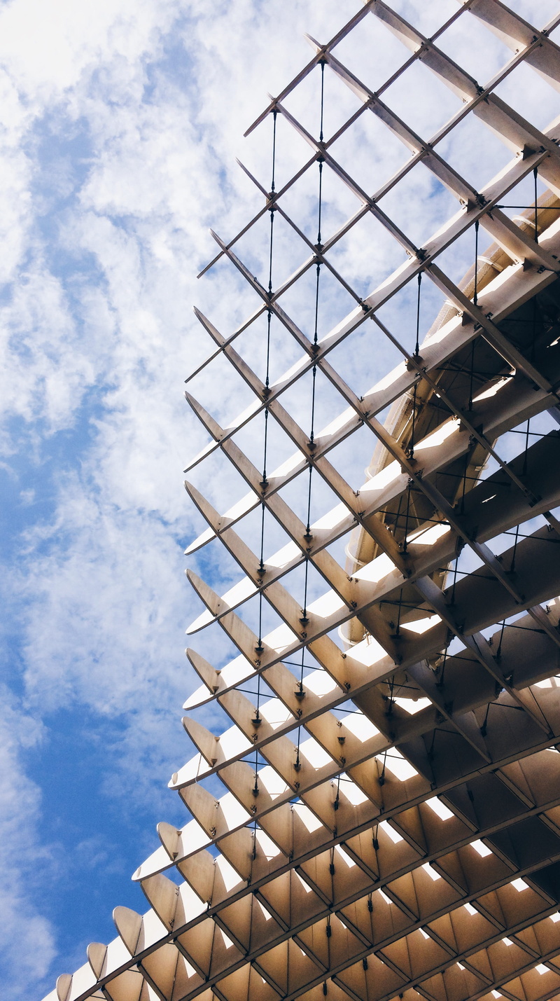 no people, sevilla, day, flare, square, modern, spain, setas, cloud - sky, metropolis, geometric shape, triangle, 4K, outdoors, nature, office building exterior
