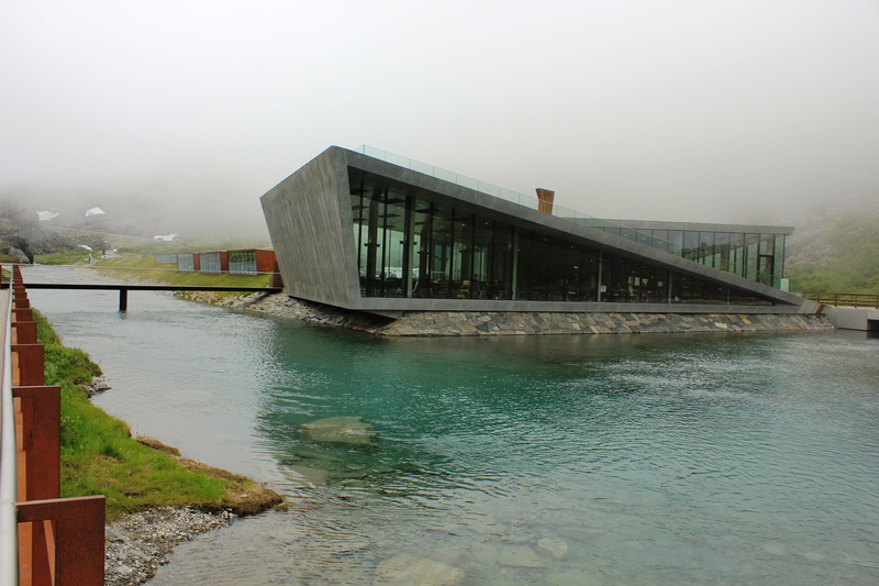 trollstigen, norway, outdoors, building exterior, no people, nature, daytime, connection, water, building, footbridge, gray, bridge - man made structure