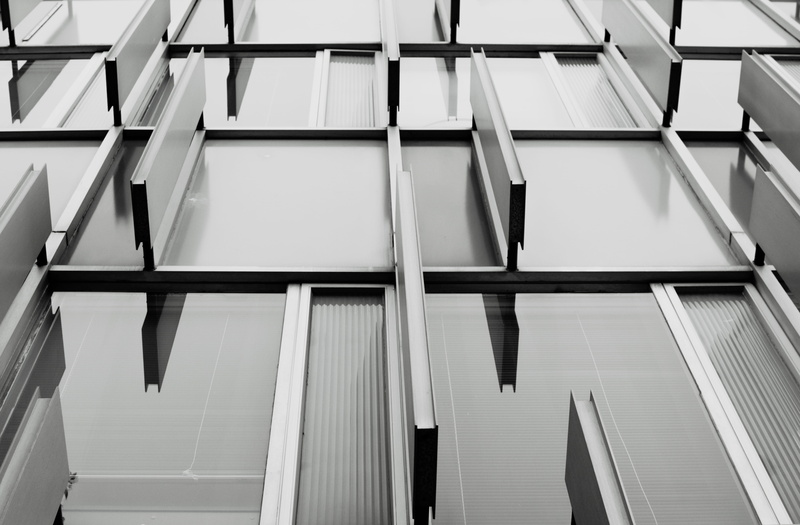 office building exterior, steel, architecture, sphere, low angle view, furniture, built structure, grille, building exterior, office building, aluminium