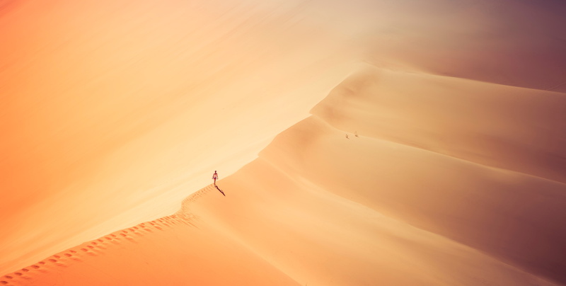 remote, tranquility, distant, one person, nature, landscape, Alone, beauty in nature, Desert, scenics - nature, environment, 5K, adventure, 5K, arid climate