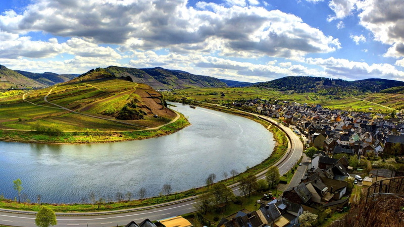 nature, houses, rivers, fields, clouds, beautiful, nature and lands, 1080P, architecture, bremen, germany