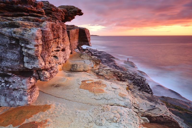 nature, body, open source, coast, landscape, view, North Curl Curl, Hugin, water, Rock, sunrise, rock - Object, coastline, sunset, beach, cliff, 5K, sea