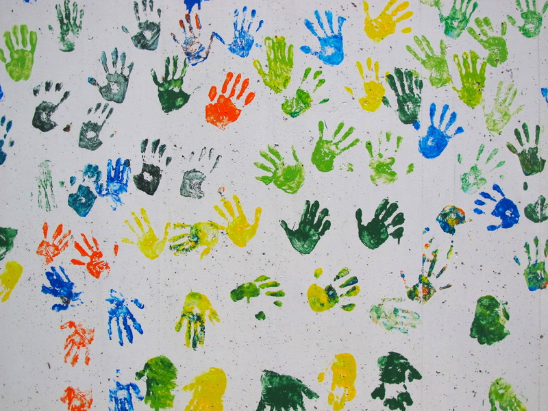indoors, wall, graphically, floral pattern, multi colored, representation, close-up, Colorful, wet, human, green color, children, day, no people, architecture
