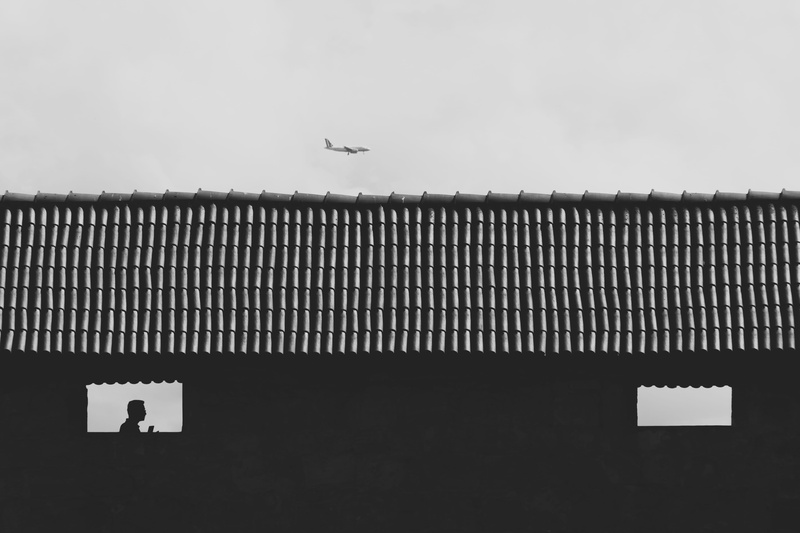 outdoors, on the move, airplane, shadow, nature, no people, sky, black and white, esslingen, travel, germany, 4K, built structure, day, building, mid-air