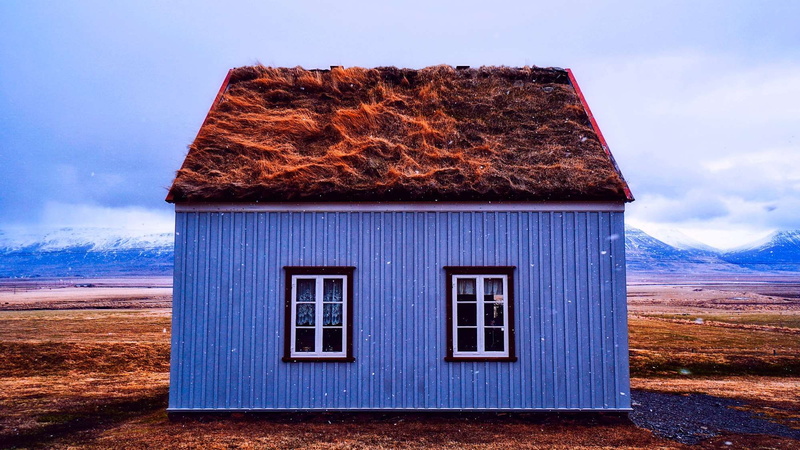 country, rustic, roof, blue, cold temperature, built structure, no people, wooden, daylight, cloud - sky, nature, 1080P, outdoors, rural, home, green roof