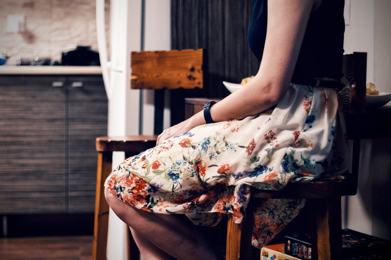 dress, chair, tochāl, 4K, leisure activity, clothing, one person, lifestyles, day, colorful, flowery, seat, iran, standing, human body part, midsection