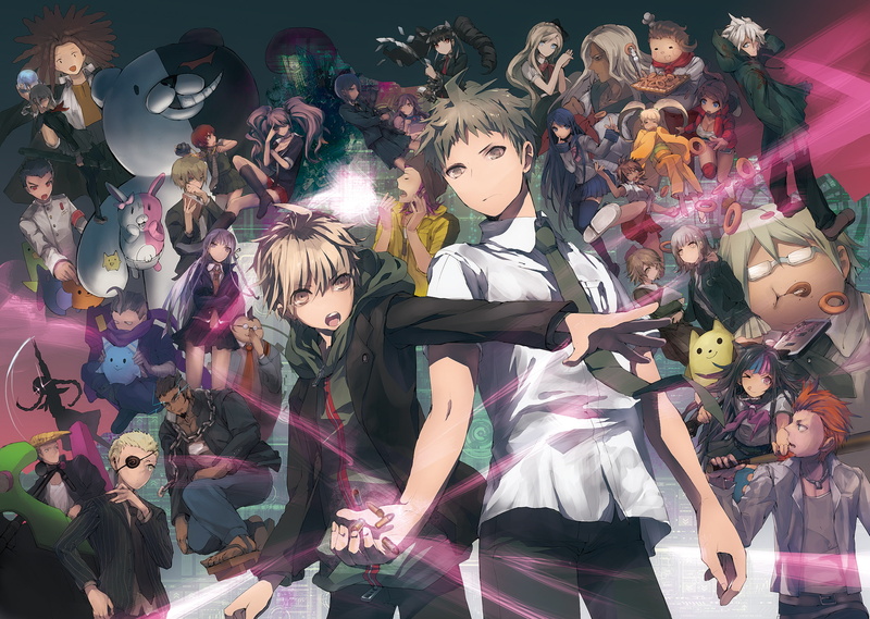 aoi, 1080P, yamada, hifumi, owari, tanaka, ibuki, dangan ronpa, kuwata, monokuma, touko, makoto, gundam, asahina, akane, fukawa, reon, naegi, mondo, group