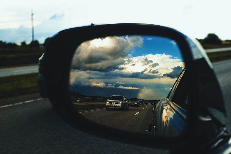 mode of transportation, side-view mirror, street, left, reflection, no people, car, automobile, window, outdoors, glass - material, vehicle mirror, motion