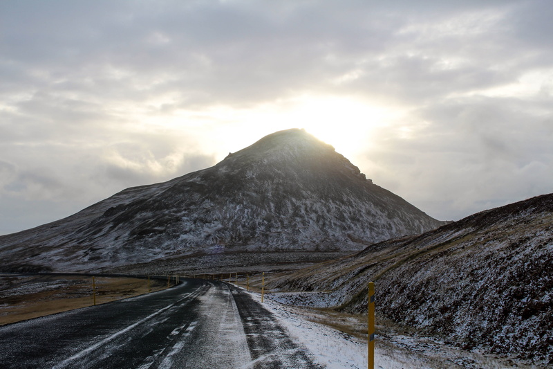 roadside, mountain, cold, beauty in nature, glacier, near, mountain peak, snowcapped mountain, road, cold temperature, scenics - nature, sunset, nature