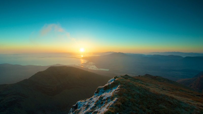 view, ridge, 4K, sunset, sky, mountain range, peak, hill, highland, panorama, morning, horizon, mountain
