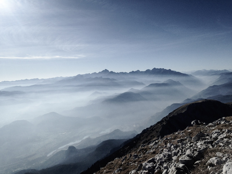 sky, no people, rock, environment, tranquil scene, mountain peak, mountain, fog, tranquility, mountain range, 2K, day, scenics - nature, majestic, cloud - sky