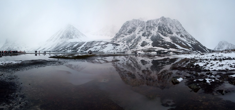 fog, spitsbergen, cruise, sky, snow, scenics, outdoors, 5K, tranquil scene, snowcapped mountain, lagoon, winter, glacier, cold temperature, tranquility