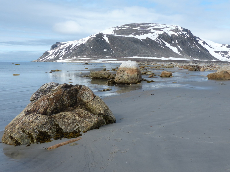 sky, scenics, mountain, ice cold, day, cold temperature, cloud - sky, bank, land, tranquility, solid, beach, stones, tranquil scene, 2K, sea, scenics - nature