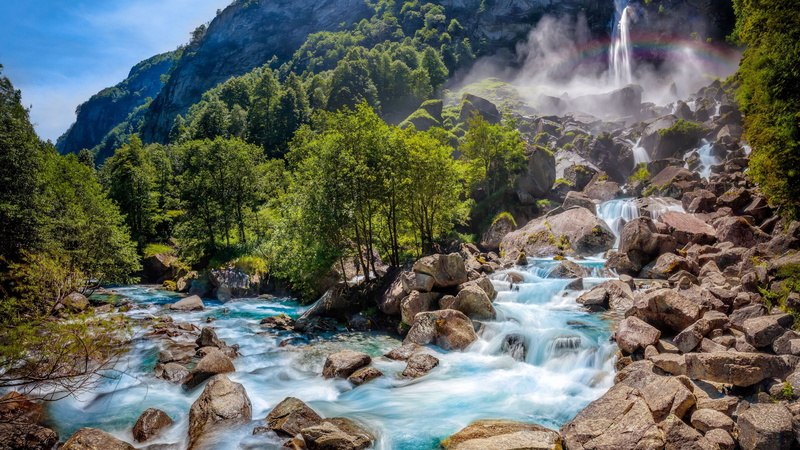 body, waterfall, water, tree, nature, motion, no people, plant, day, non-urban scene, solid, Switzerland, stream - flowing water, land, long exposure, trees