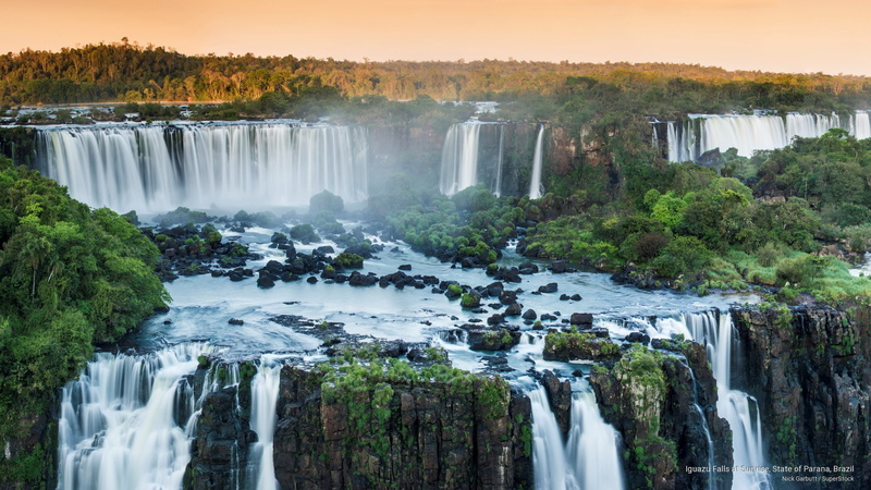 iguazu, state, 2K, Waterfalls, falls, brazil, parana, sunrise