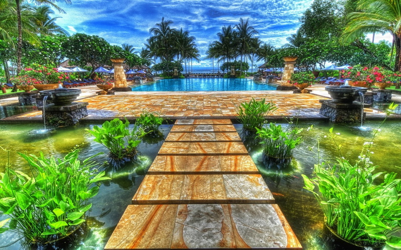 paradise, nature, 720P, hd, pool