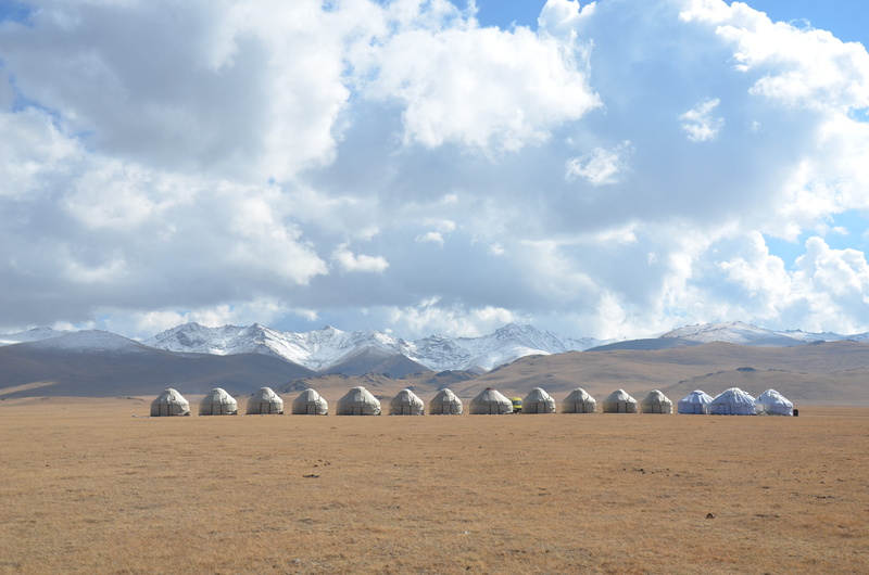 idyllic, snow, mountain, cloud - sky, scenics - nature, yurt, tranquility, mountain range, cold temperature, non-urban scene, no people, 4K, landscape