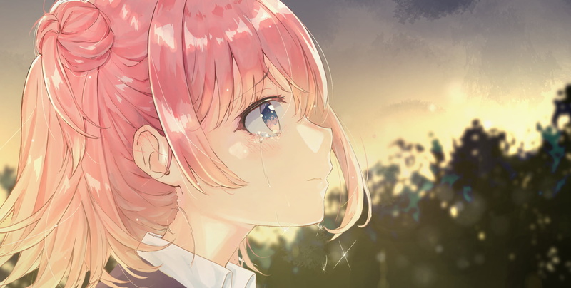 Crying, Yahari Ore no Seishun Love Comedy wa Machigatteiru, My Teen Romantic Comedy SNAFU, Pink Hair, 1080P, Short Hair, Anime, Yui Yuigahama