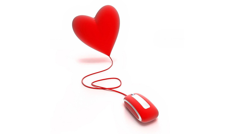 mouse, 1080P, valentines, love, 3d and abstract, heart, internet