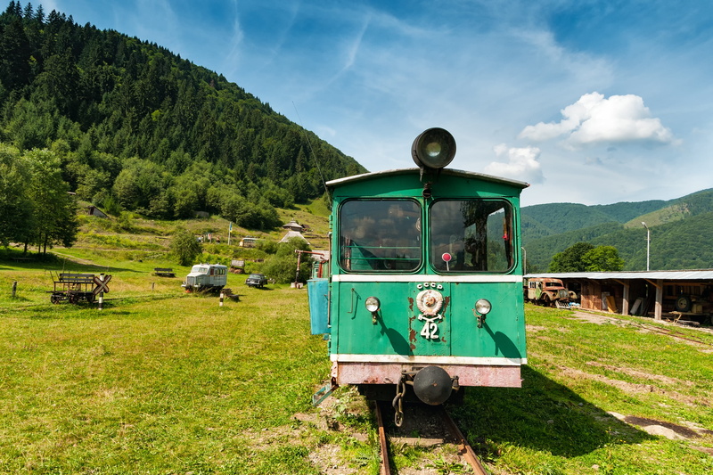 green color, sky, day, Open Air Museum, tree, public transportation, travel, carpathian mountains, mountains, road, landscapes, land, landscape, outdoors