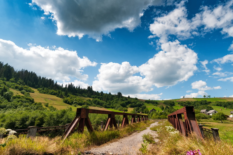 summer, no people, transcarpathia, brown, daylight, outdoors, trees, beautiful, scenic, ukraine, built structure, Carpathian Mountains, plant, long, clouds