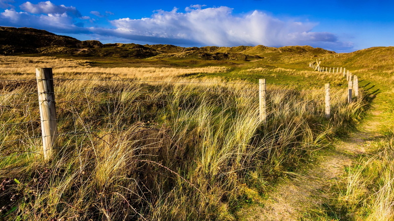 environment, landscape, tranquility, day, remote, cloud - sky, tranquil scene, 1080P, brown, mountain, no people, sunlight, land, fence, outdoors, non-urban scene