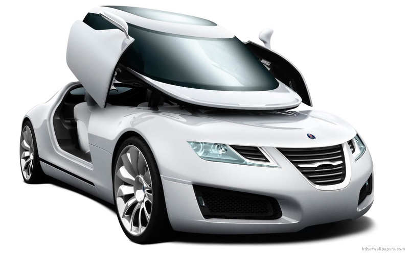 aero, 1080P, coupe, cars, silver, saab, x, sports