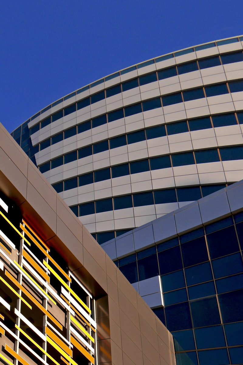 reflection, blue, day, architecture, sunlight, botswana, office Building, office building exterior, low angle view, city, built Structure, nature, no people