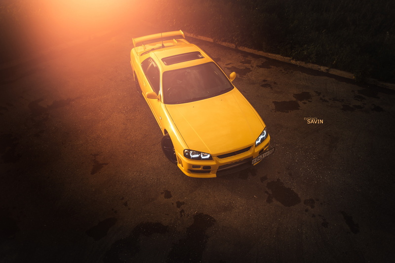 summer, 5K, Blik, car, Iceraven, low, yellow, R34, speed, Nissan R34, turbo, Nissan, auto, skyline, asphalt, zhekersavin, worn9
