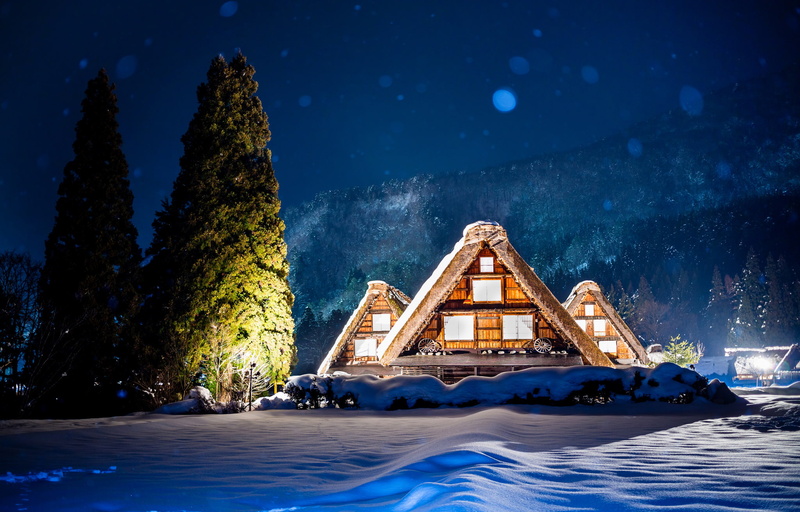 dusk, painting, pine, house, Blik, architecture, no people, building, sky, brown, plant, water, reflection, star - space, waterfront, tree, night, blue