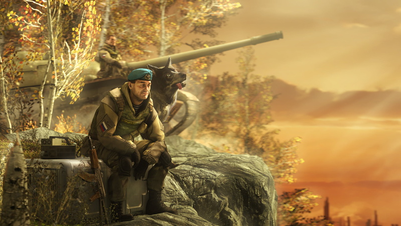 dog, camouflage clothing, uniform, Kalash, soldier, one person, 2K, protection, clothing, men, nature, forest, rifle, rendering, special forces
