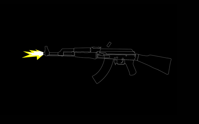 1080P, machine, Kalash, weapons, shot