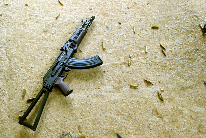communication, machine gun, ammunition, Kalashnikov, gun, military, Kalash, AKS74U, security, no people, social issues, bullet, handgun, rifle, day, black