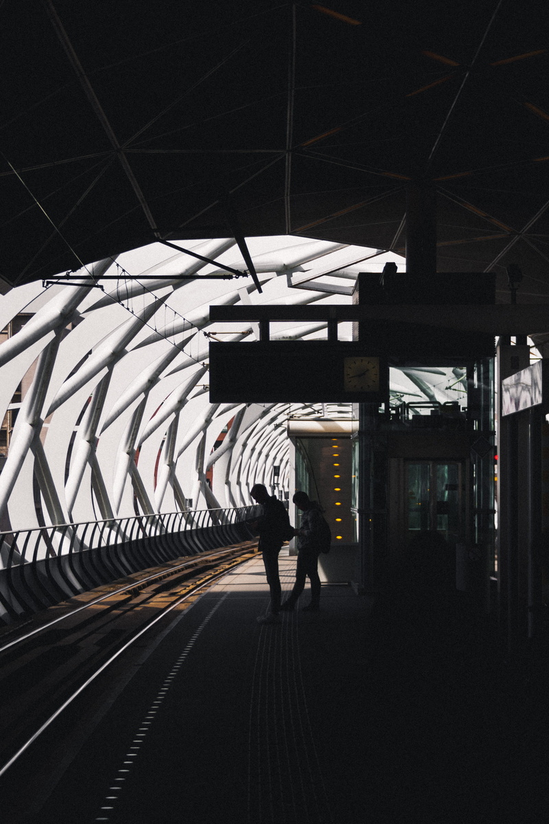 track, station, people, looking down, standing, metro, marckleen, train, travel, person, train track, full length, railroad station platform, ceiling, arrival